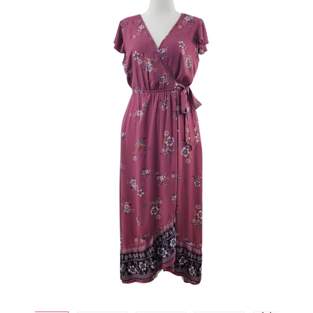 Band of Gypsies‎ Floral Maxi Dress Wrap Bohemian Summer Dress Medium